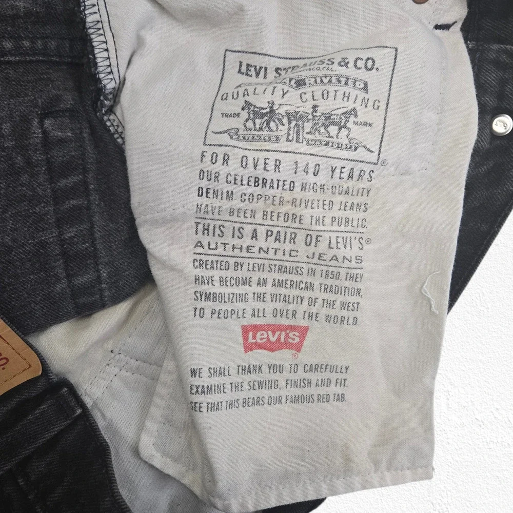Vintage 90s Levi's 550 Black Relaxed Tapered Straight Jeans Size 36 Made in USA